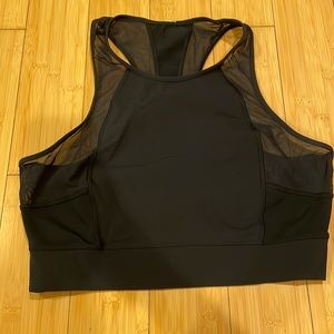 Black lululemon crop mesh lined tank
